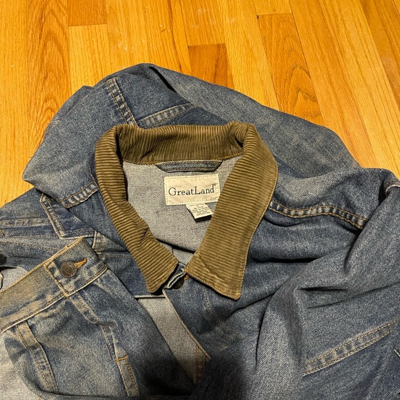 Vintage 90s Jeans Trucker Jacket Men's L Blue Denim By Greatland Sportswear - Picture 5 of 5